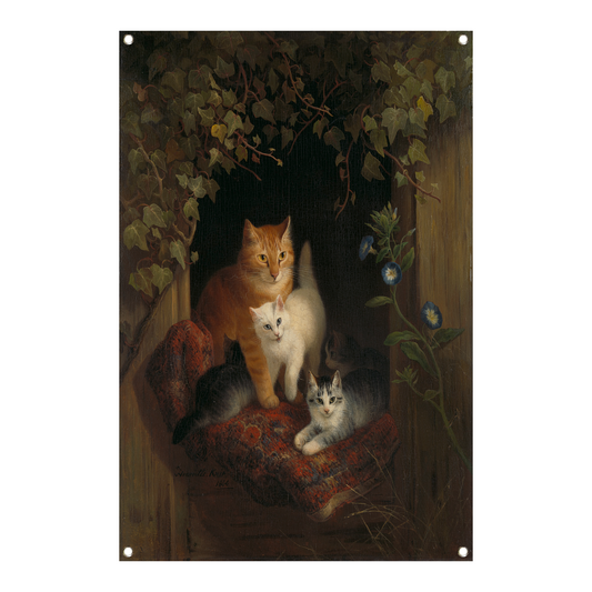 Kat met kittens - Henriëtte Ronner-Knip tuinposter