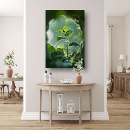Jonge plant in het zonlicht canvas