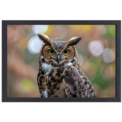 Alert Oog van de Natuurlijke Uil canvas met baklijst