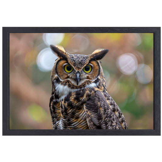 Alert Oog van de Natuurlijke Uil canvas met baklijst