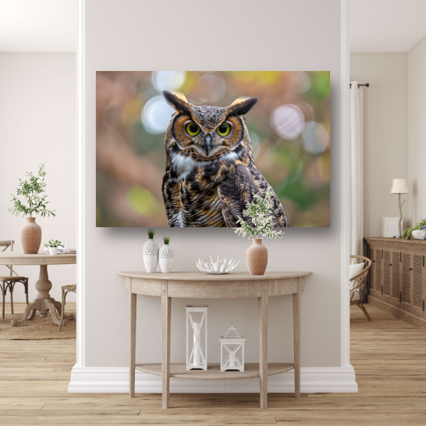 Alert Oog van de Natuurlijke Uil canvas