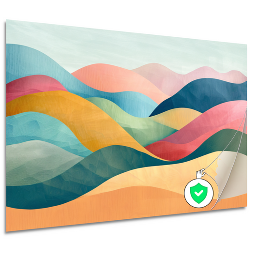 Golvende abstracte kunst met kleurrijke landschappen poster