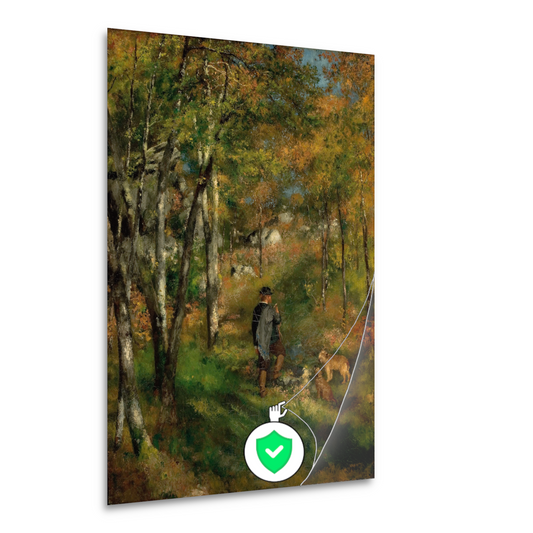 Jules Le Coeur en zijn honden in het bos van Fontainebleau - Pierre-Auguste Renoir poster