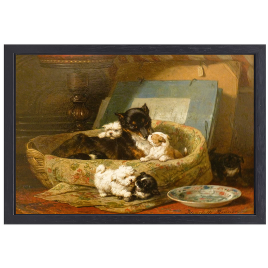 De kleine boefjes - Henriëtte Ronner-Knip canvas met baklijst