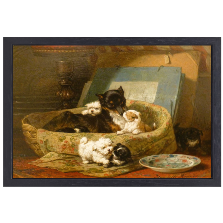 De kleine boefjes - Henriëtte Ronner-Knip canvas met baklijst