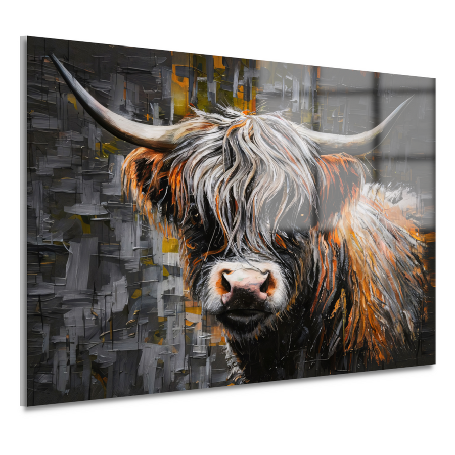 Expressieve Blik van een Kleurrijke Schotse hooglander acrylglas