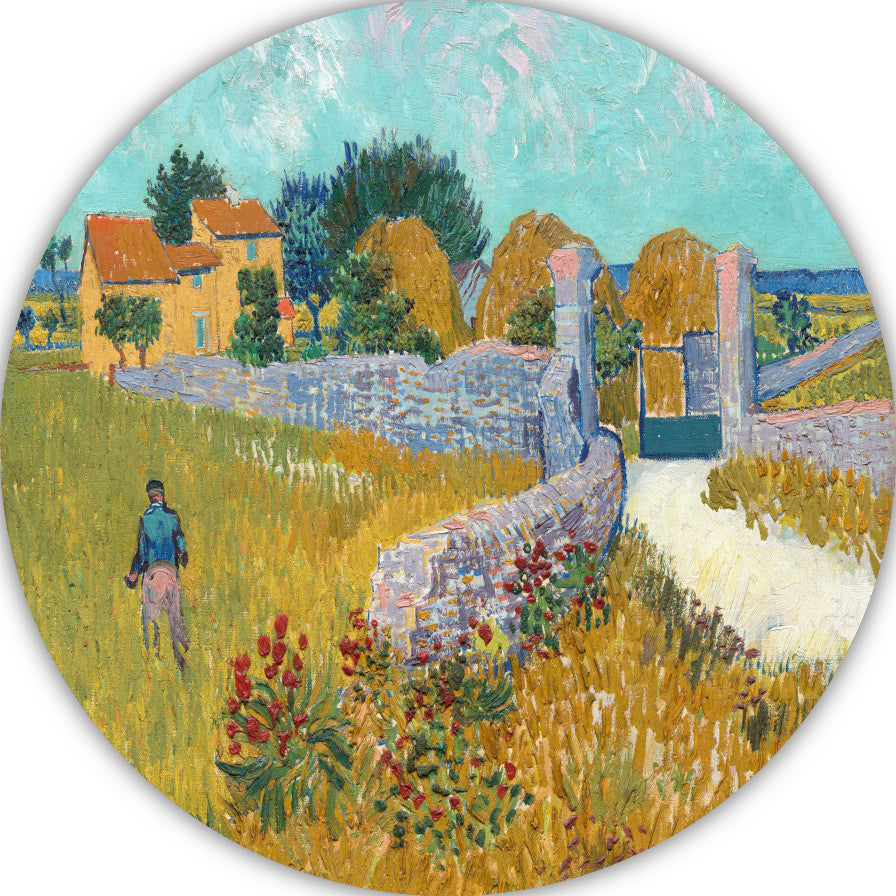 Boerderij in de Provence - Vincent van Gogh aluminium muurcirkel