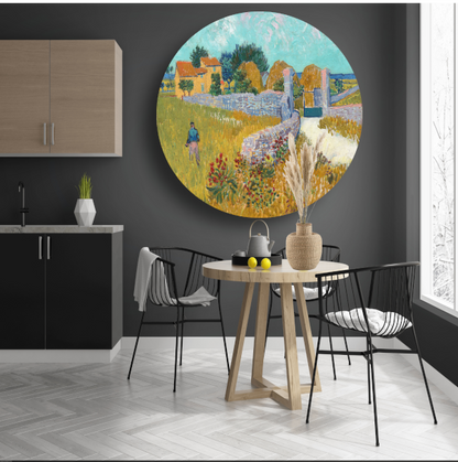 Boerderij in de Provence - Vincent van Gogh forex muurcirkel