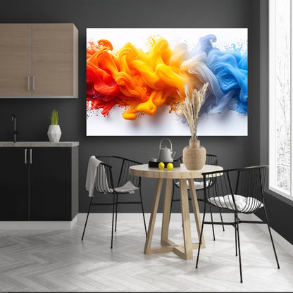 Kleurrijke abstracte kunst met vloeiende vormen canvas met baklijst