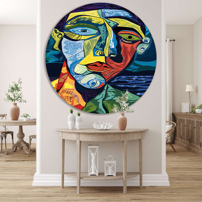 Abstract portret in kubistische stijl forex muurcirkel