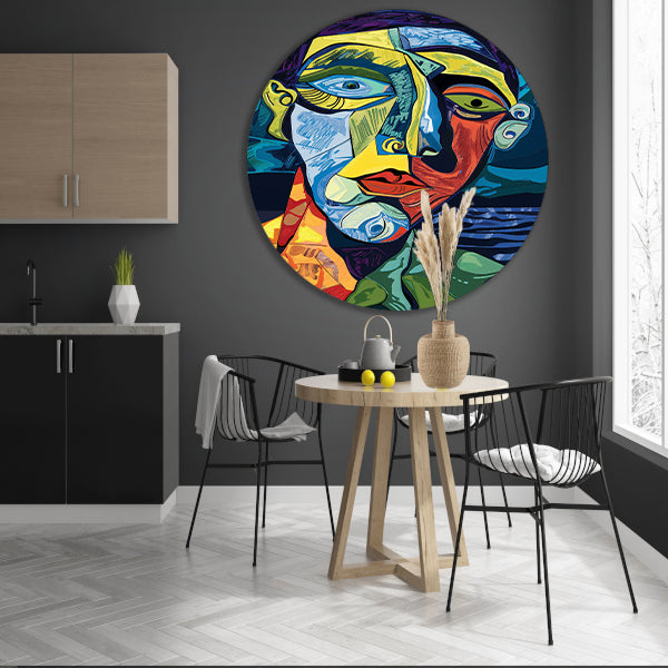 Abstract portret in kubistische stijl forex muurcirkel