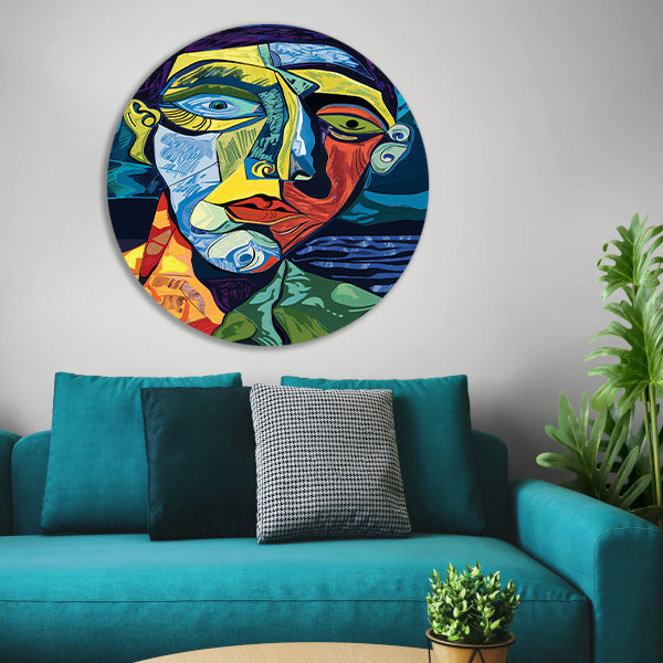 Abstract portret in kubistische stijl forex muurcirkel