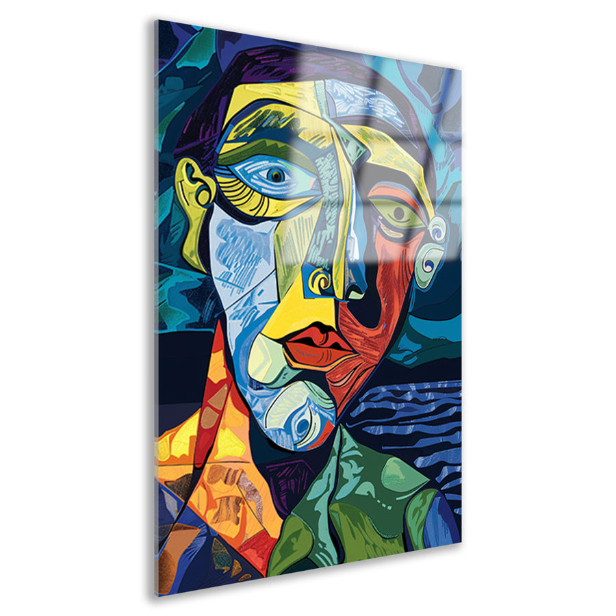 Abstract portret in kubistische stijl acrylglas