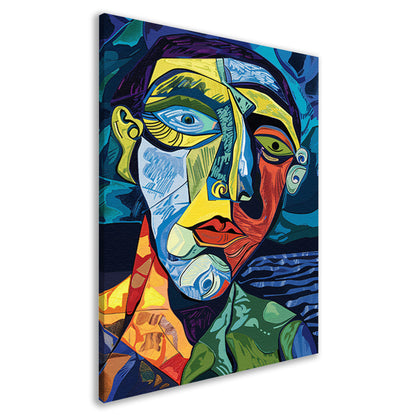 Abstract portret in kubistische stijl canvas