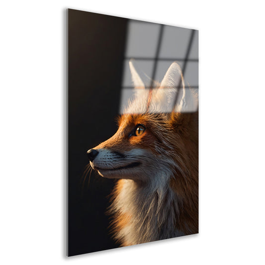 Intense blik van een majestueuze vos acrylglas