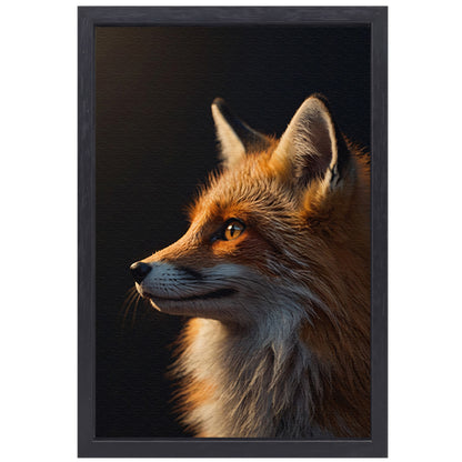 Intense blik van een majestueuze vos canvas met baklijst