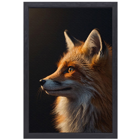 Intense blik van een majestueuze vos canvas met baklijst