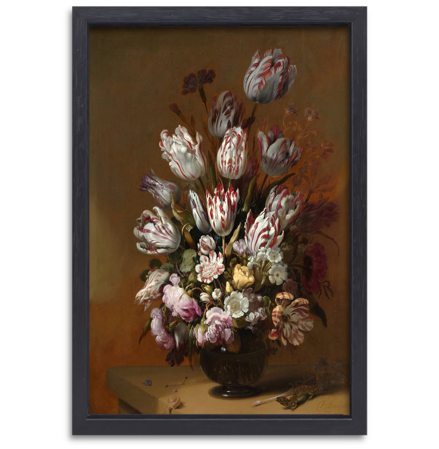 Stilleven met bloemen - Hans Bollongier canvas met baklijst
