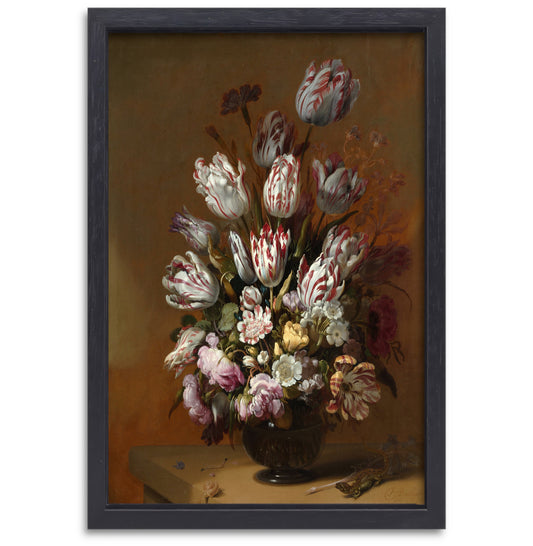 Stilleven met bloemen - Hans Bollongier canvas met baklijst