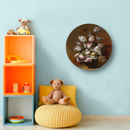 Stilleven met bloemen - Hans Bollongier aluminium muurcirkel