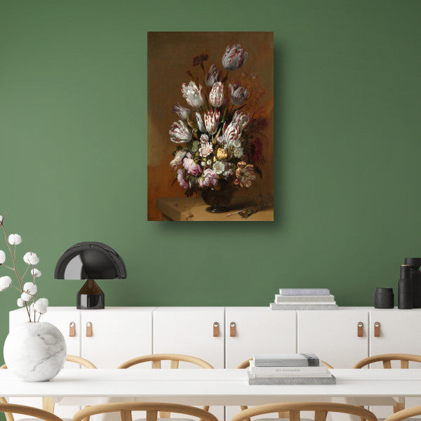 Stilleven met bloemen - Hans Bollongier canvas met baklijst