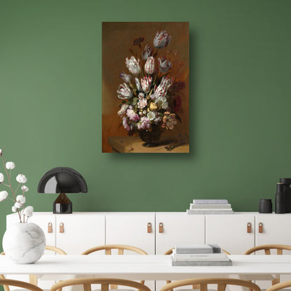 Stilleven met bloemen - Hans Bollongier canvas met baklijst