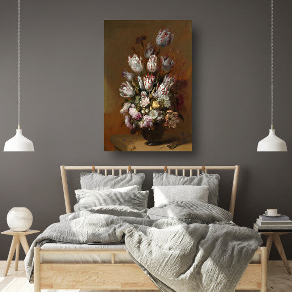 Stilleven met bloemen - Hans Bollongier canvas met baklijst
