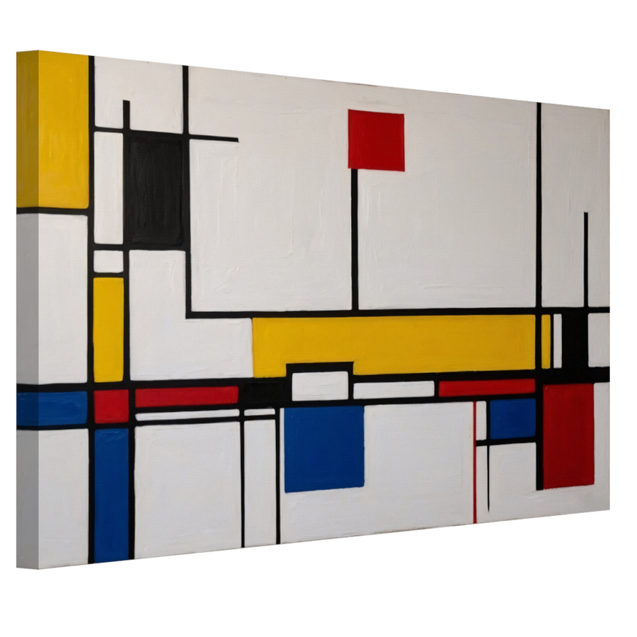 Balans van kleur en vorm in abstractie canvas