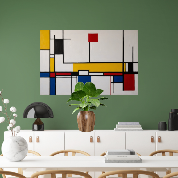 Balans van kleur en vorm in abstractie poster