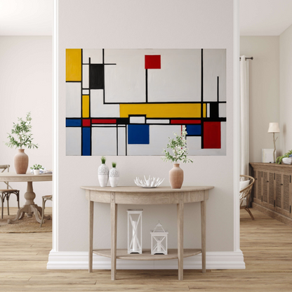 Balans van kleur en vorm in abstractie poster