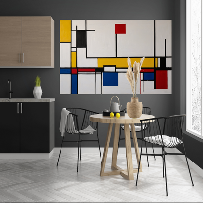Balans van kleur en vorm in abstractie poster
