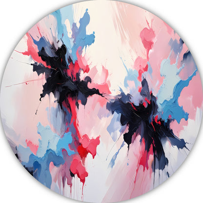 Dynamische abstracte explosie van kleur aluminium muurcirkel