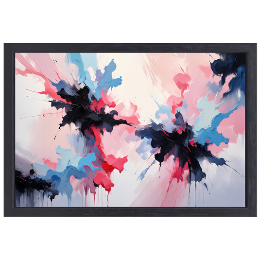 Dynamische abstracte explosie van kleur canvas met baklijst
