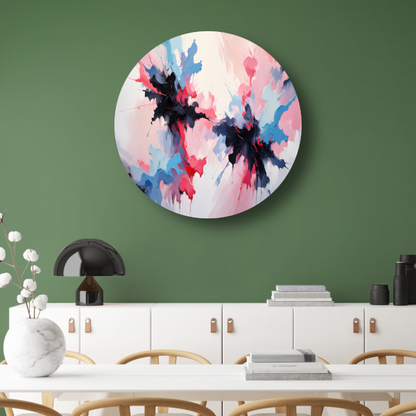 Dynamische abstracte explosie van kleur aluminium muurcirkel