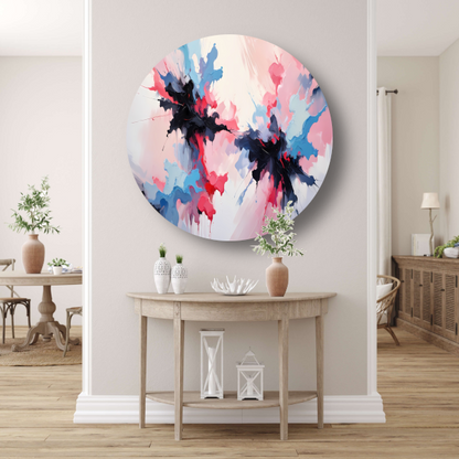 Dynamische abstracte explosie van kleur aluminium muurcirkel