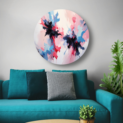 Dynamische abstracte explosie van kleur aluminium muurcirkel