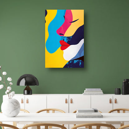 Abstract  met twee gezichten poster