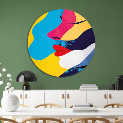Abstract  met twee gezichten aluminium muurcirkel