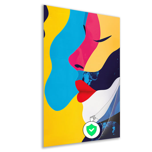 Abstract  met twee gezichten poster