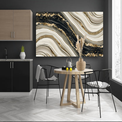 Abstracte gouden kunst met dynamische accenten canvas