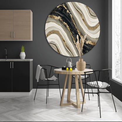 Abstracte gouden kunst met dynamische accenten forex muurcirkel