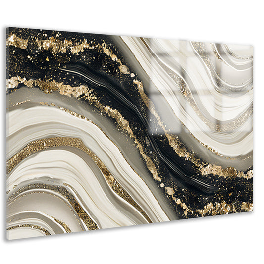 Abstracte gouden kunst met dynamische accenten acrylglas