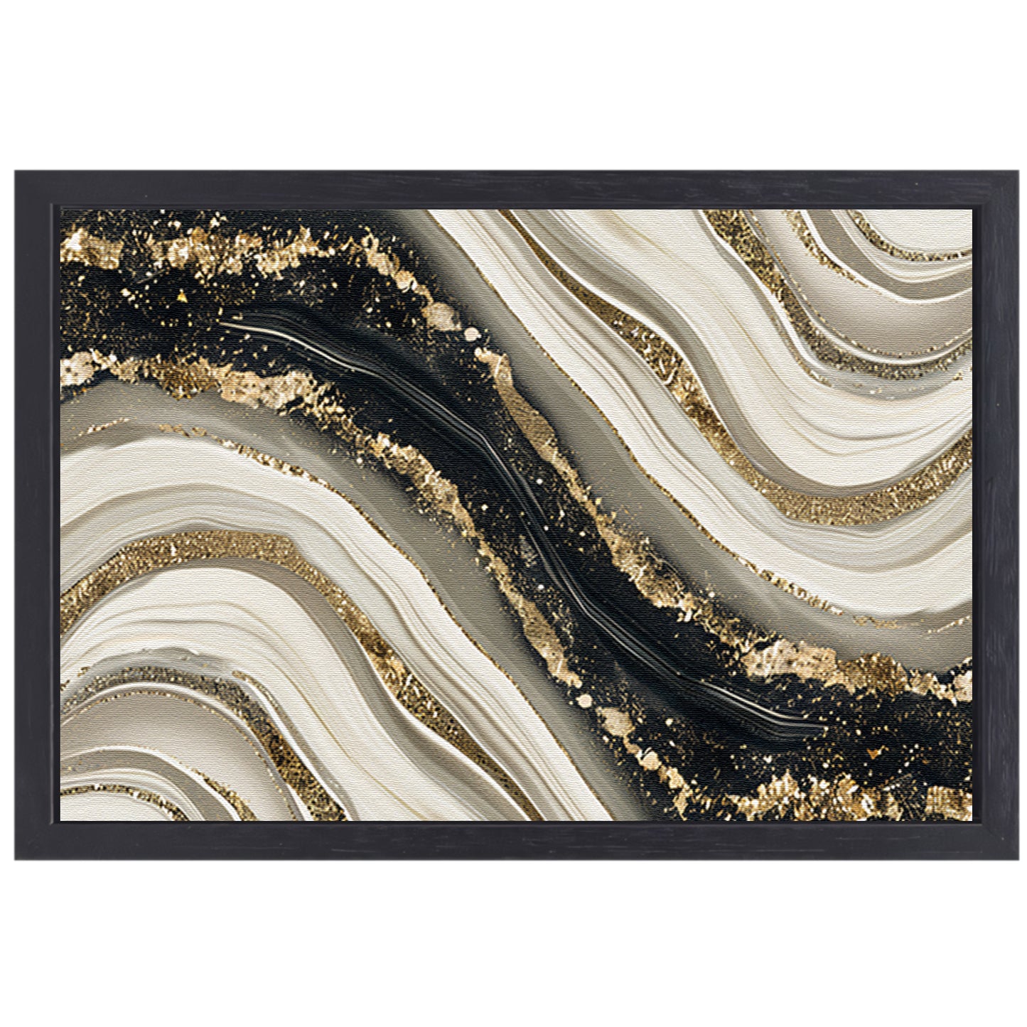 Abstracte gouden kunst met dynamische accenten canvas met baklijst