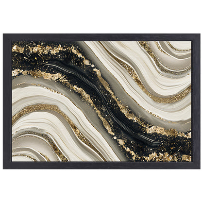 Abstracte gouden kunst met dynamische accenten canvas met baklijst