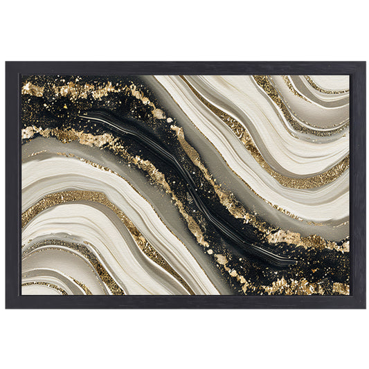 Abstracte gouden kunst met dynamische accenten canvas met baklijst