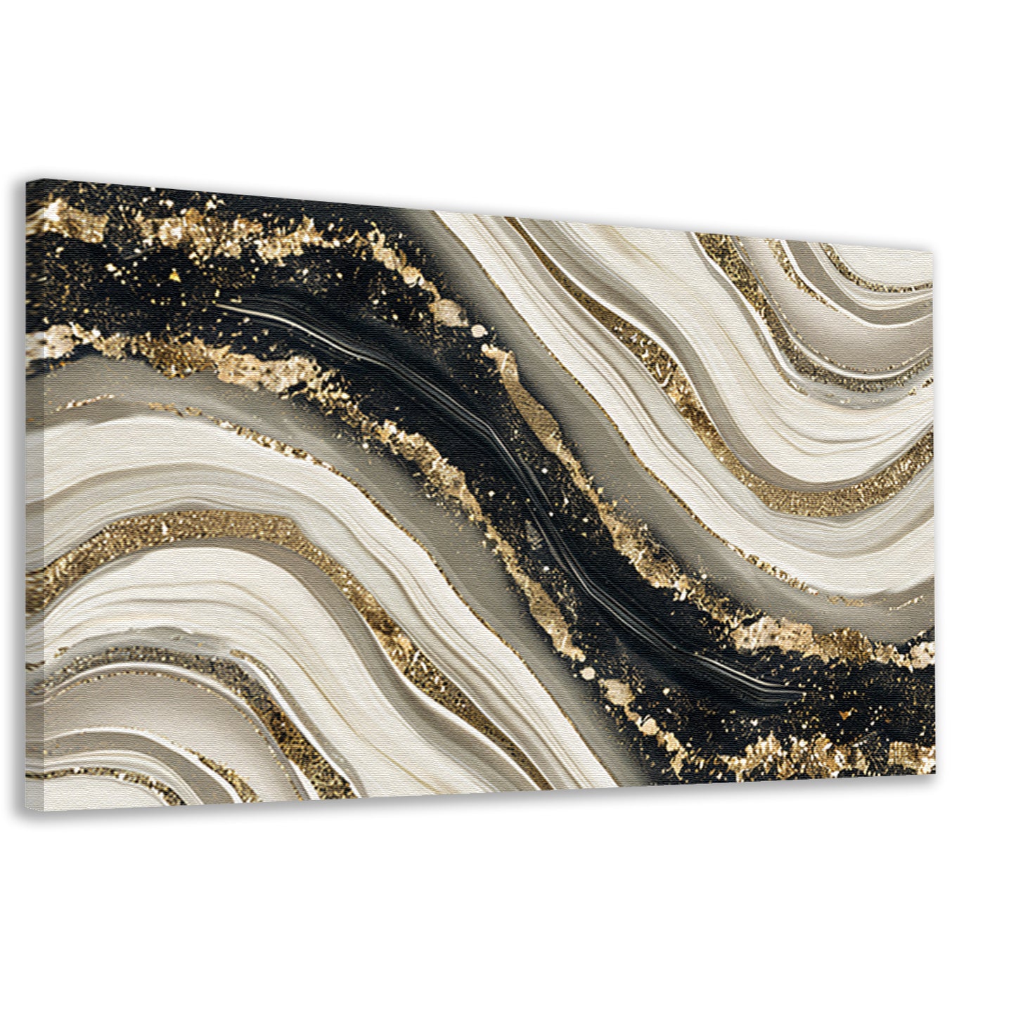 Abstracte gouden kunst met dynamische accenten canvas