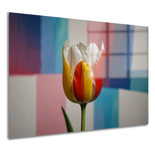 Abstracte tulp met kleurrijk patroon acrylglas