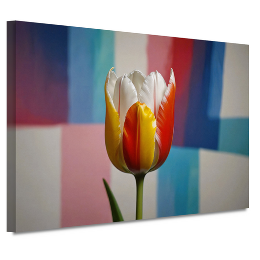 Abstracte tulp met kleurrijk patroon canvas