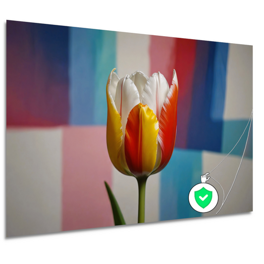Abstracte tulp met kleurrijk patroon poster