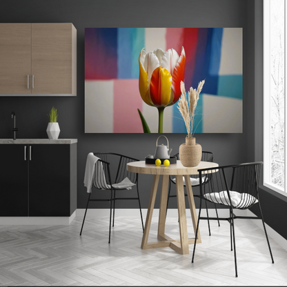 Abstracte tulp met kleurrijk patroon poster